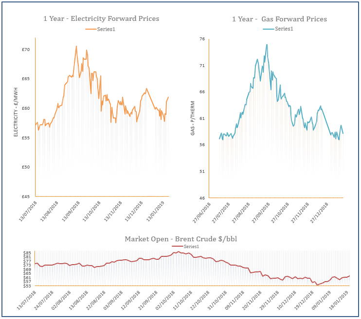 energy price graph - 21/01/2019